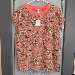 FP Movement (Free People) Floral Coral Women's Top, M